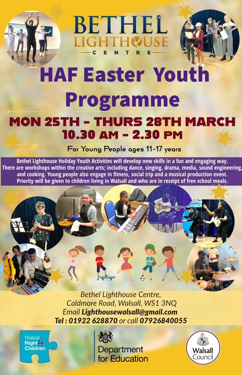HAF Easter Youth Programme - Monday 25th to Thursday 28th March: 10:30am to 2:30pm
